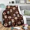 Cute Coffee Pattern Print Blanket-grizzshop