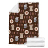 Cute Coffee Pattern Print Blanket-grizzshop