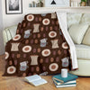 Cute Coffee Pattern Print Blanket-grizzshop