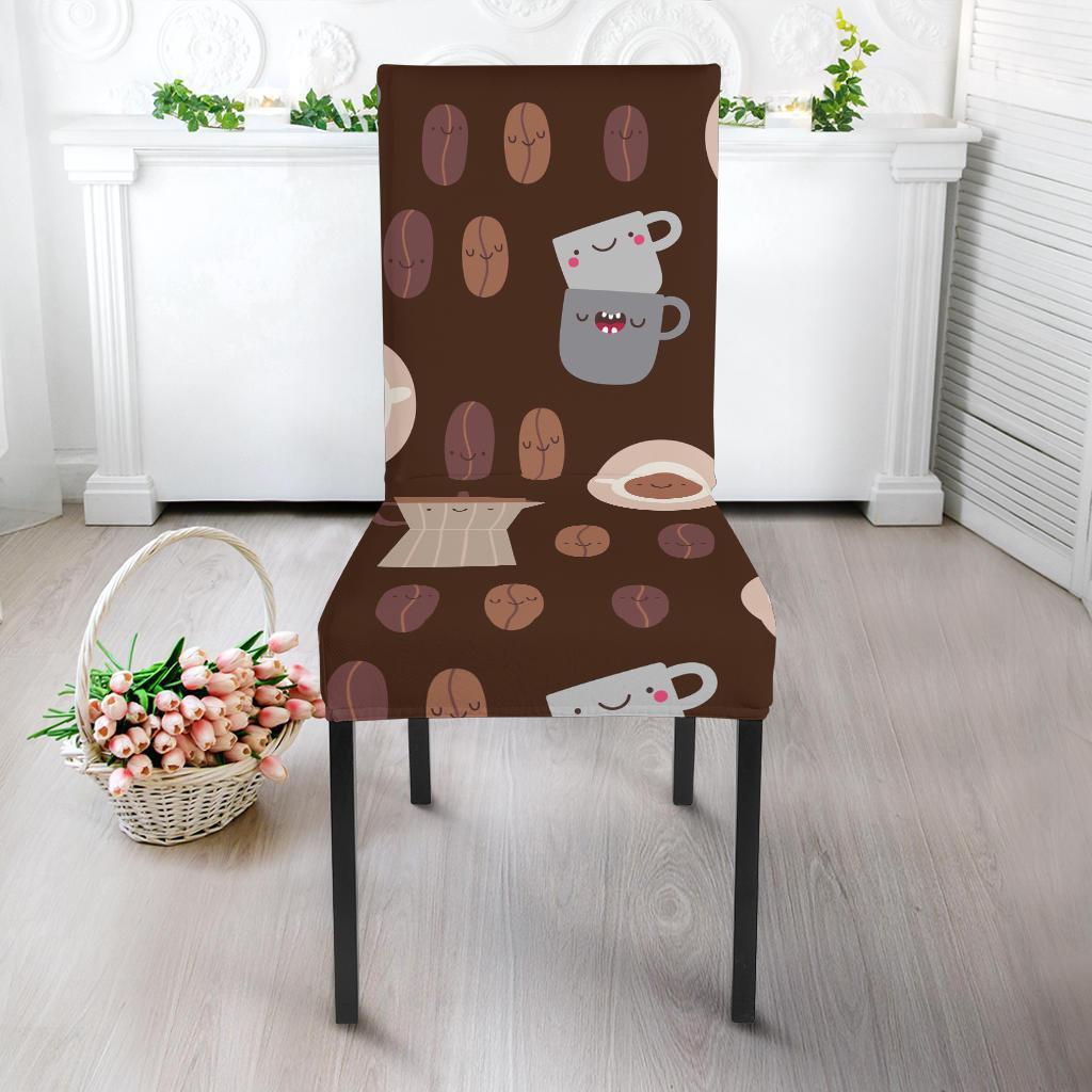 Cute Coffee Pattern Print Chair Cover-grizzshop