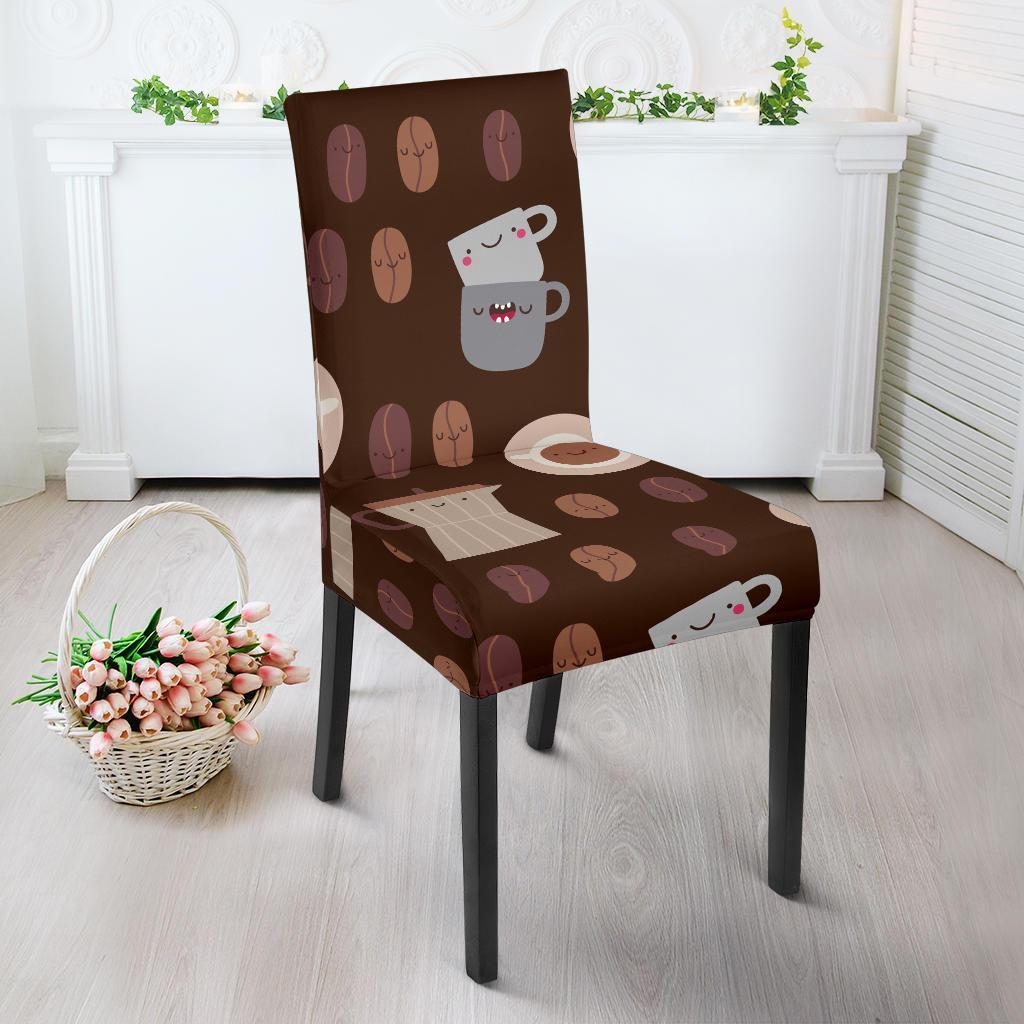 Cute Coffee Pattern Print Chair Cover-grizzshop