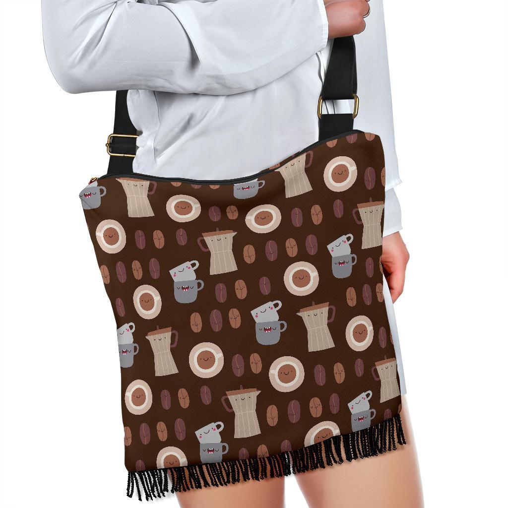 Cute Coffee Pattern Print Crossbody bags-grizzshop