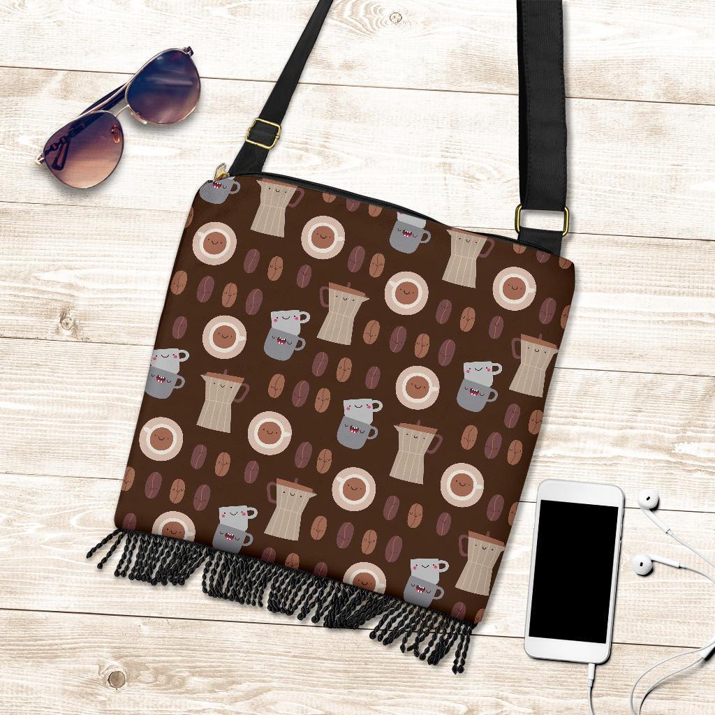 Cute Coffee Pattern Print Crossbody bags-grizzshop