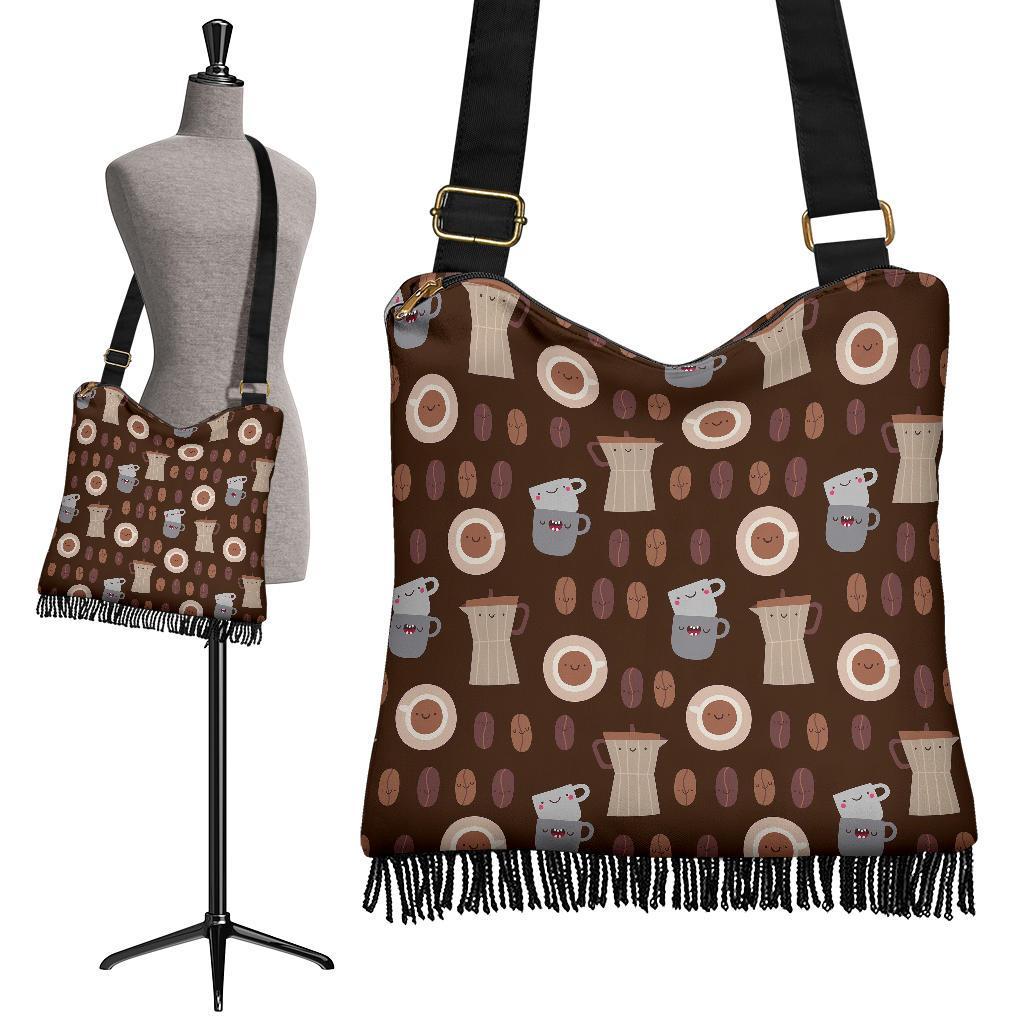 Cute Coffee Pattern Print Crossbody bags-grizzshop