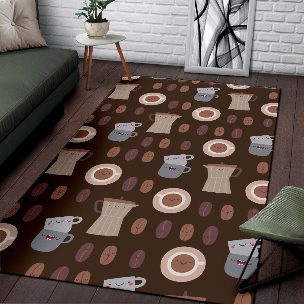 Cute Coffee Pattern Print Floor Mat-grizzshop