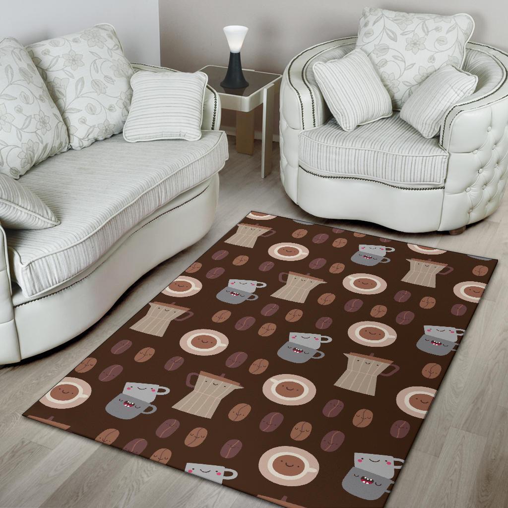 Cute Coffee Pattern Print Floor Mat-grizzshop