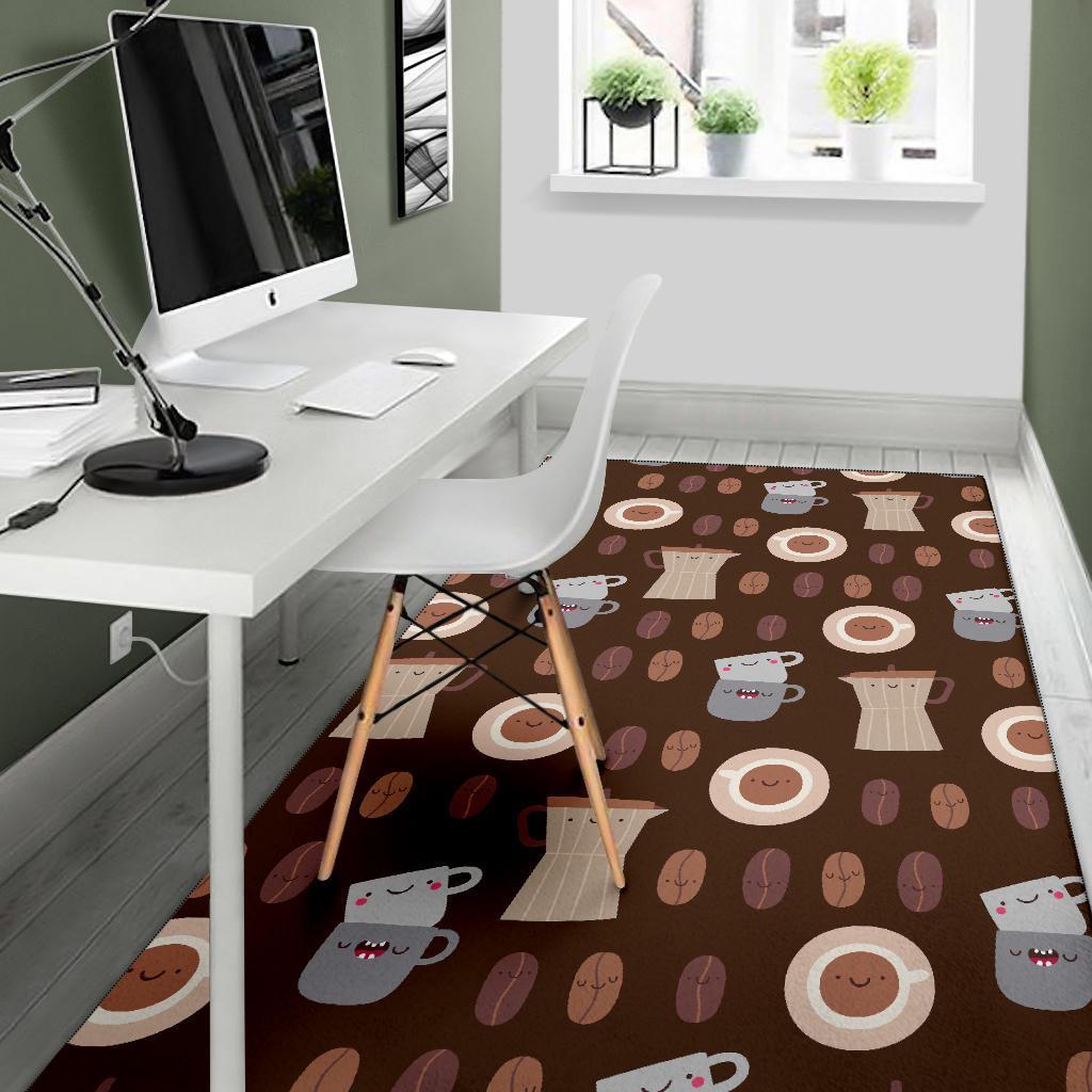 Cute Coffee Pattern Print Floor Mat-grizzshop