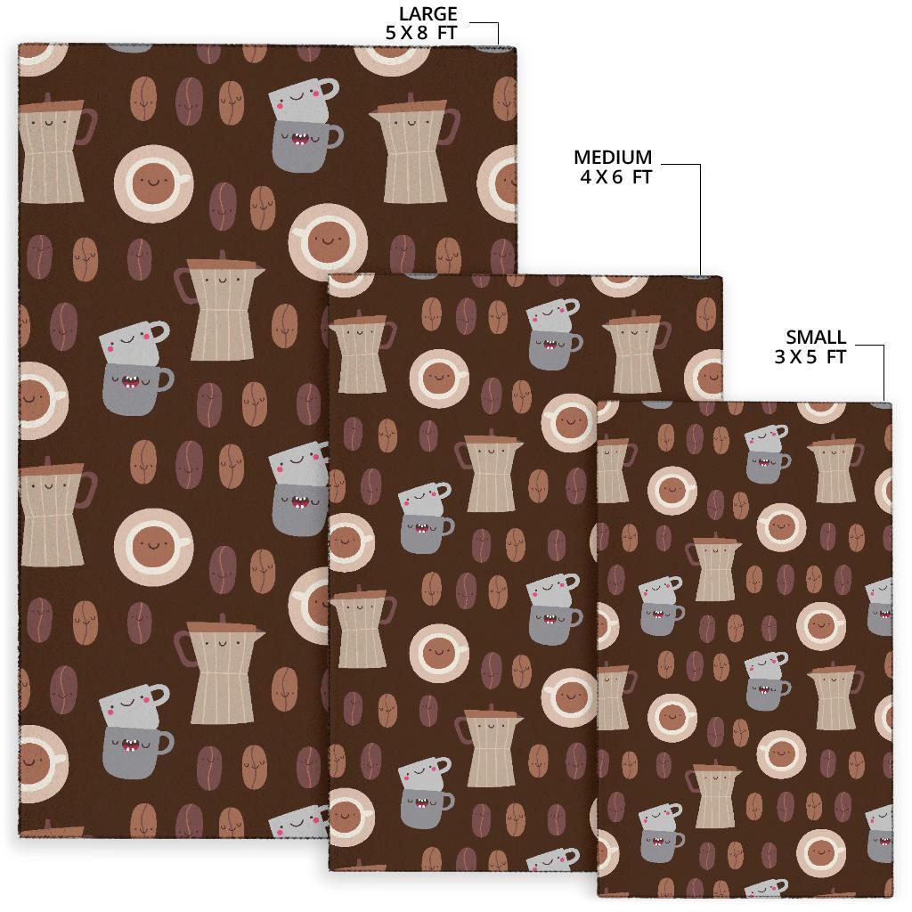 Cute Coffee Pattern Print Floor Mat-grizzshop