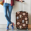 Cute Coffee Pattern Print Luggage Cover Protector-grizzshop