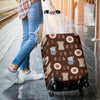 Cute Coffee Pattern Print Luggage Cover Protector-grizzshop