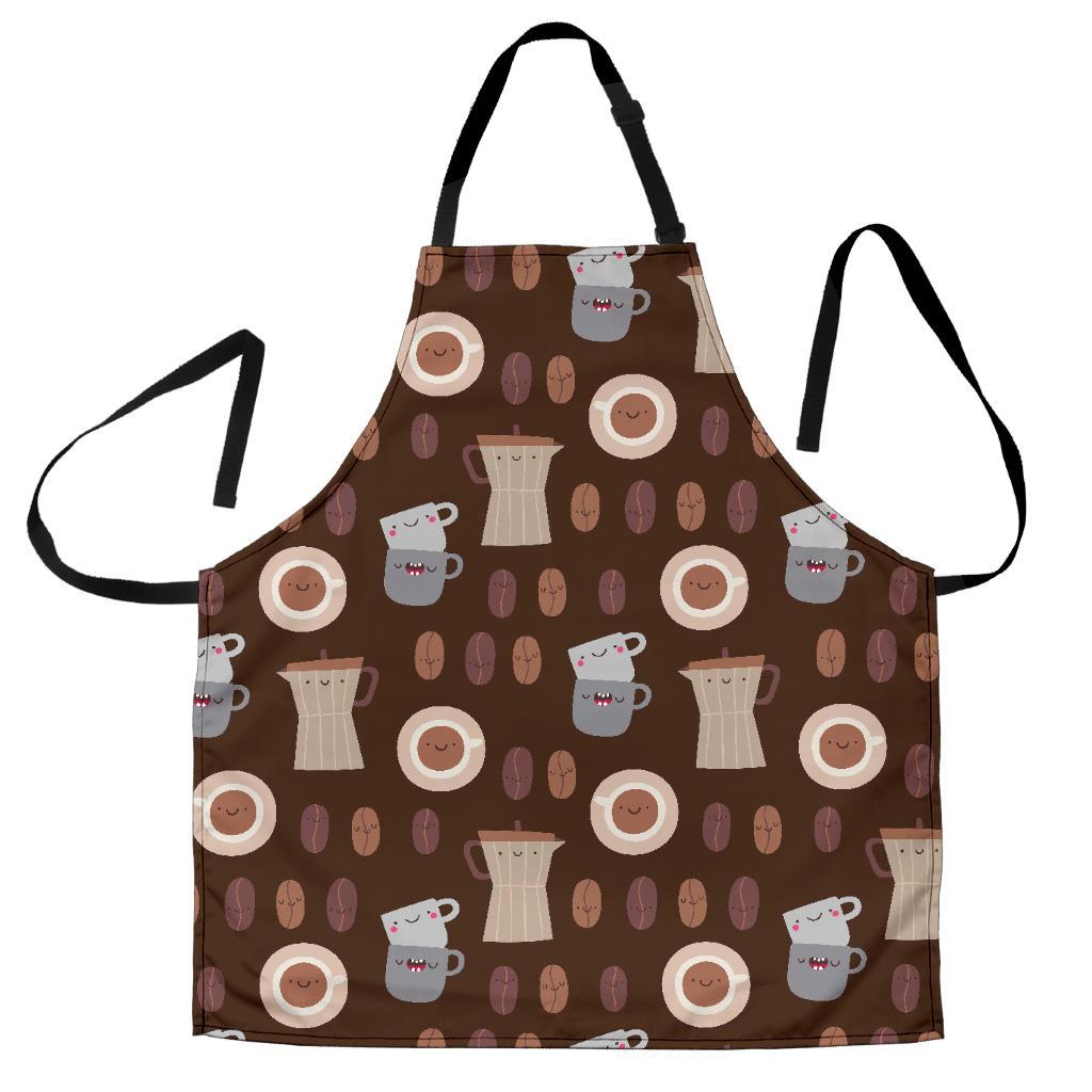 Cute Coffee Pattern Print Men's Apron-grizzshop