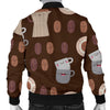 Cute Coffee Pattern Print Men's Bomber Jacket-grizzshop