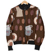 Cute Coffee Pattern Print Men's Bomber Jacket-grizzshop