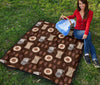 Cute Coffee Pattern Print Quilt-grizzshop