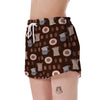 Cute Coffee Pattern Print Women's Shorts-grizzshop