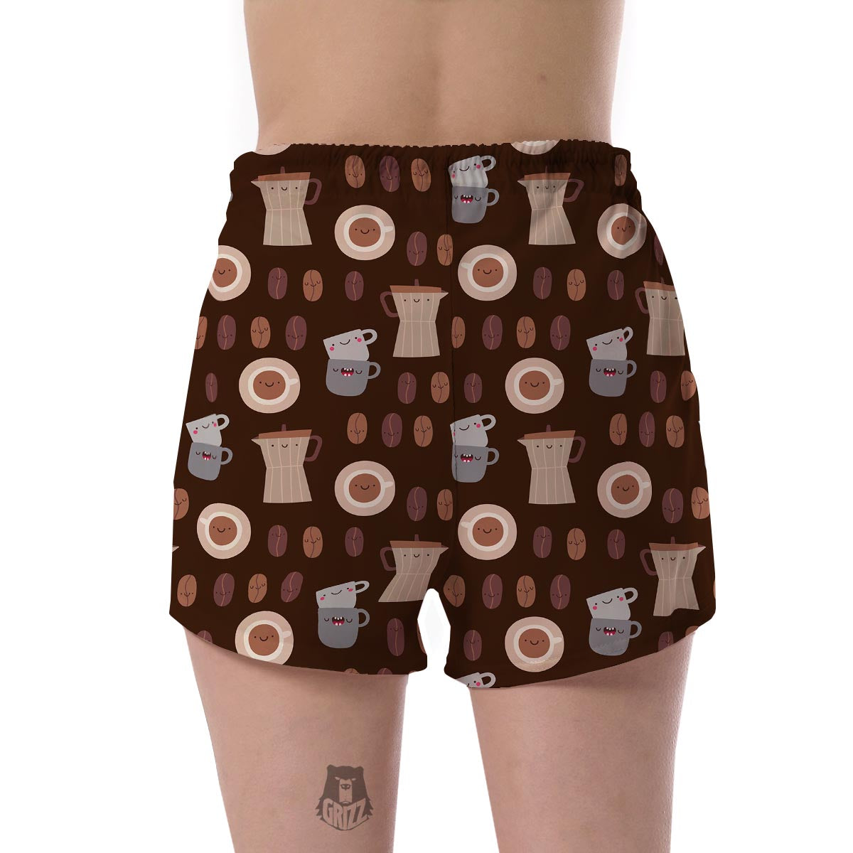 Cute Coffee Pattern Print Women's Shorts-grizzshop