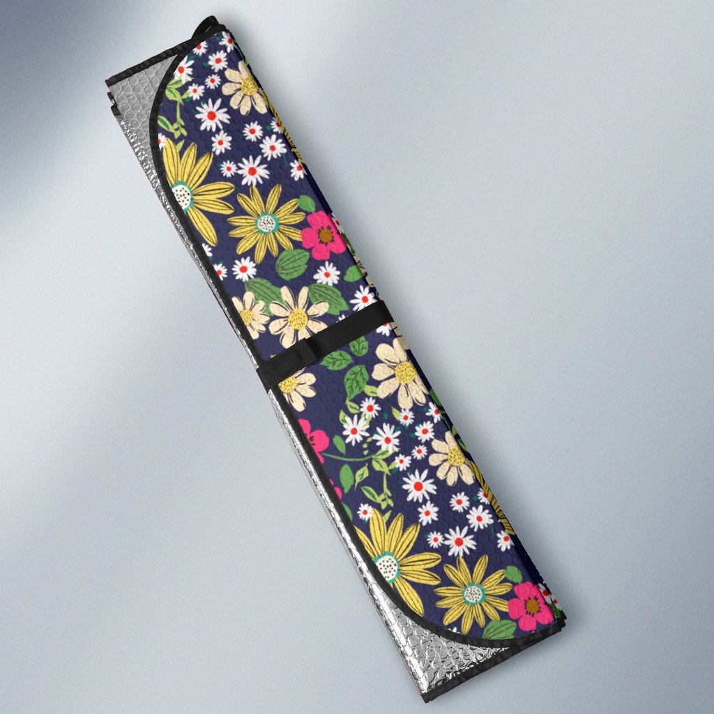 Cute Colorful Daisy Pattern Print Car Sun Shade-grizzshop