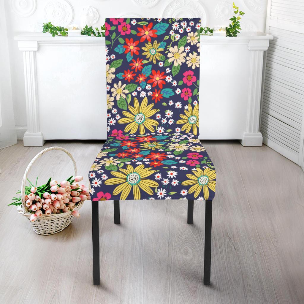 Cute Colorful Daisy Pattern Print Chair Cover-grizzshop
