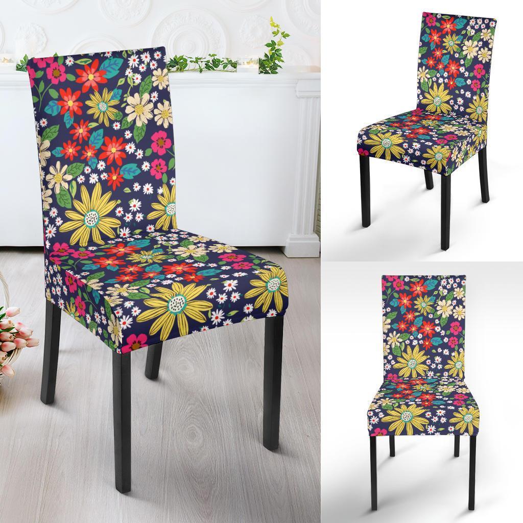 Cute Colorful Daisy Pattern Print Chair Cover-grizzshop