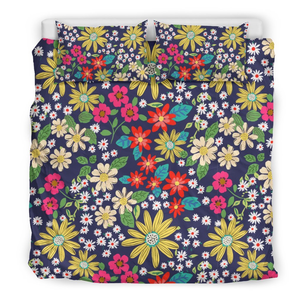 Cute Colorful Daisy Pattern Print Duvet Cover Bedding Set-grizzshop