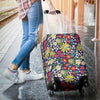 Cute Colorful Daisy Pattern Print Luggage Cover Protector-grizzshop