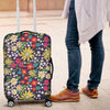 Cute Colorful Daisy Pattern Print Luggage Cover Protector-grizzshop