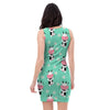 Cute Cow Floral Print Bodycon Dress-grizzshop