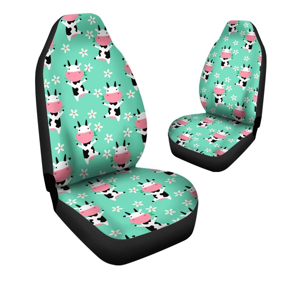 Cute Cow Floral Print Car Seat Covers-grizzshop