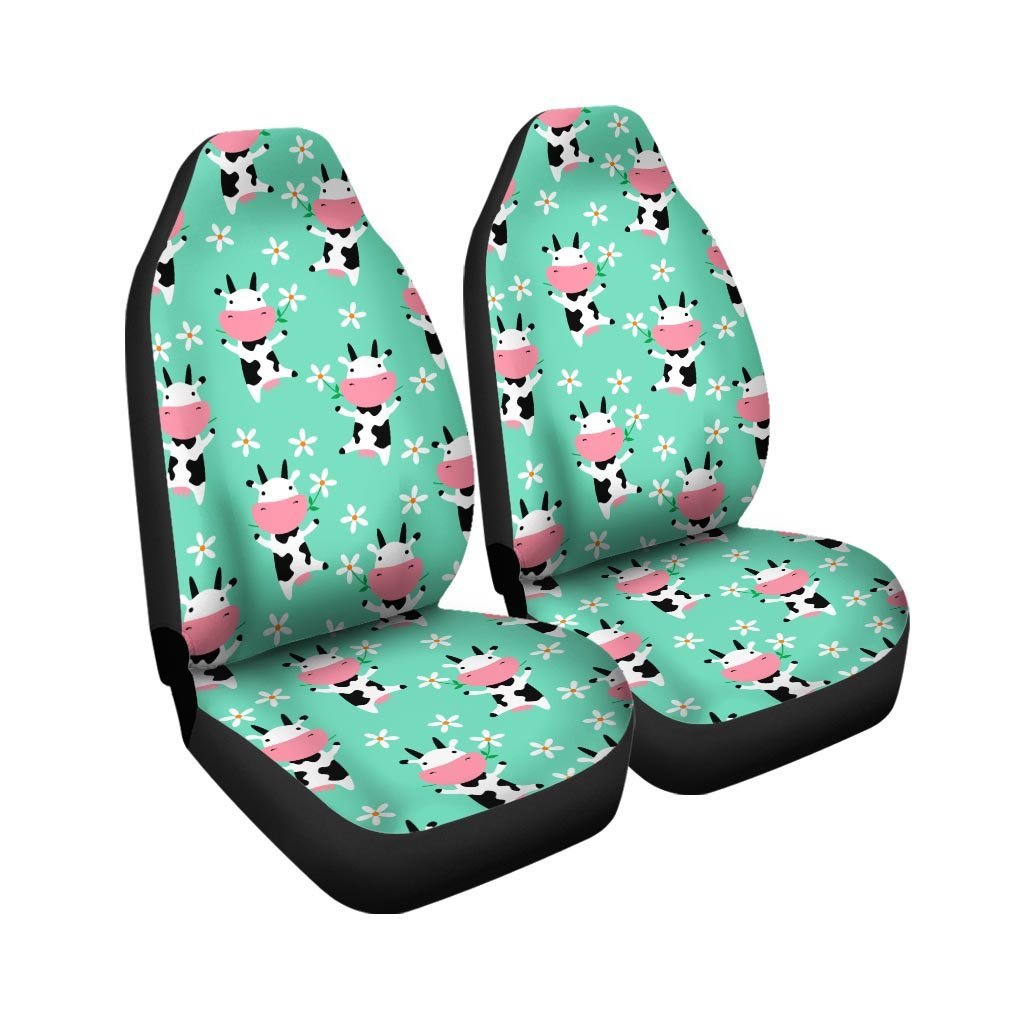 Cute Cow Floral Print Car Seat Covers-grizzshop