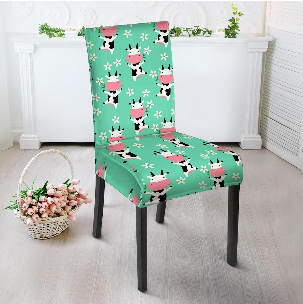 Cute Cow Floral Print Chair Cover-grizzshop