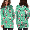 Cute Cow Floral Print Hoodie Dress-grizzshop