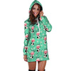 Cute Cow Floral Print Hoodie Dress-grizzshop