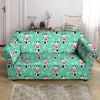 Cute Cow Floral Print Loveseat Cover-grizzshop