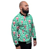 Cute Cow Floral Print Men's Bomber Jacket-grizzshop