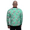 Cute Cow Floral Print Men's Bomber Jacket-grizzshop