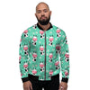 Cute Cow Floral Print Men's Bomber Jacket-grizzshop