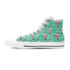 Cute Cow Floral Print Men's High Top Shoes-grizzshop