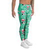 Cute Cow Floral Print Men's Leggings-grizzshop