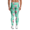 Cute Cow Floral Print Men's Leggings-grizzshop