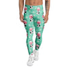 Cute Cow Floral Print Men's Leggings-grizzshop