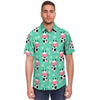 Cute Cow Floral Print Men's Short Sleeve Shirt-grizzshop