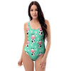 Cute Cow Floral Print One Piece Swimsuite-grizzshop