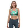 Cute Cow Floral Print Sports Bra-grizzshop