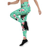 Cute Cow Floral Print Women's Leggings-grizzshop