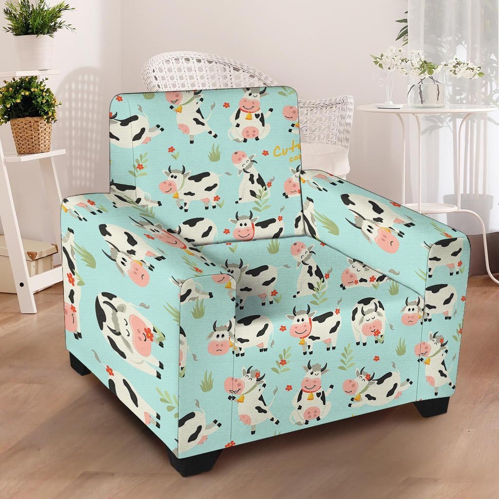 Cute Cow Print Armchair Cover-grizzshop