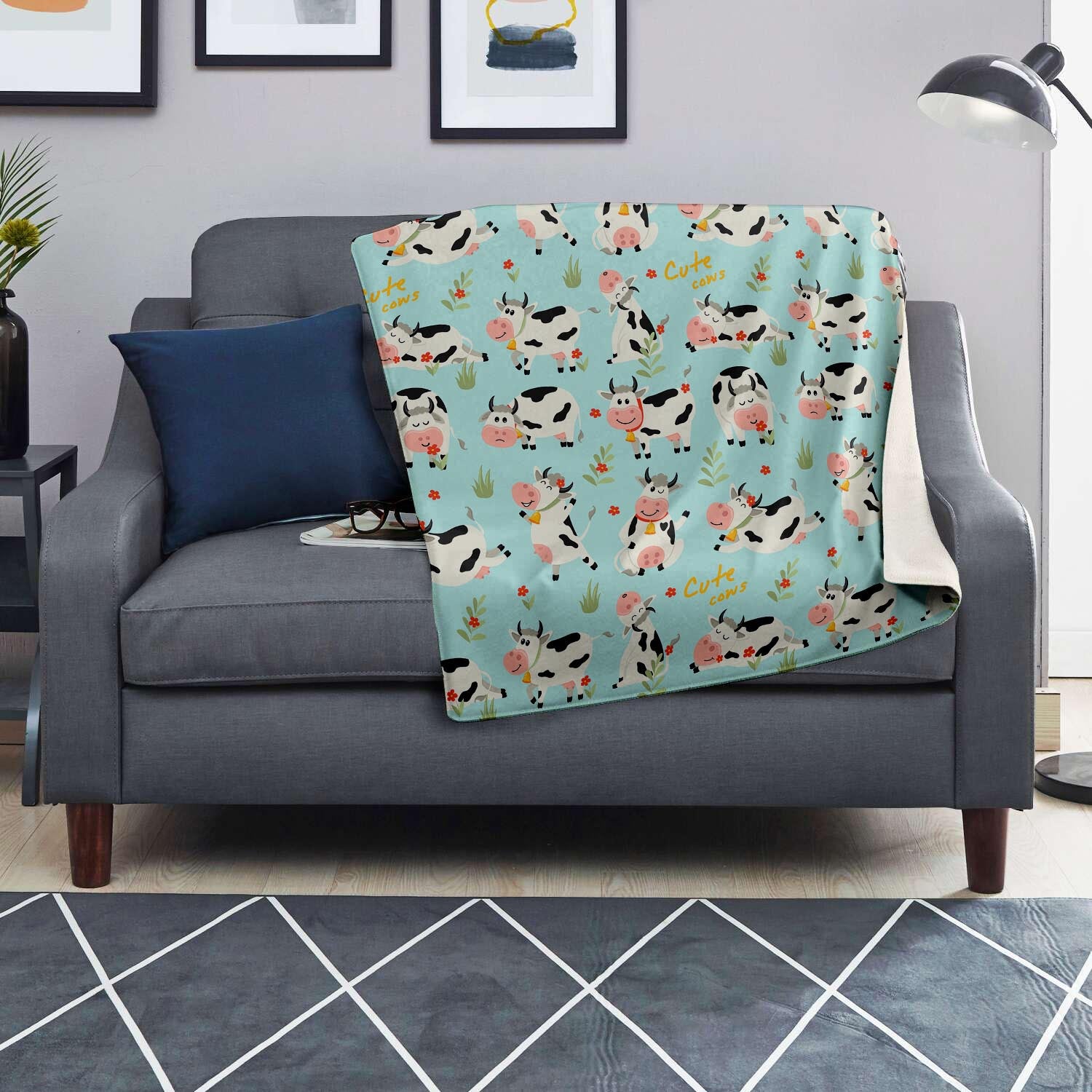 Cute Cow Print Blanket-grizzshop