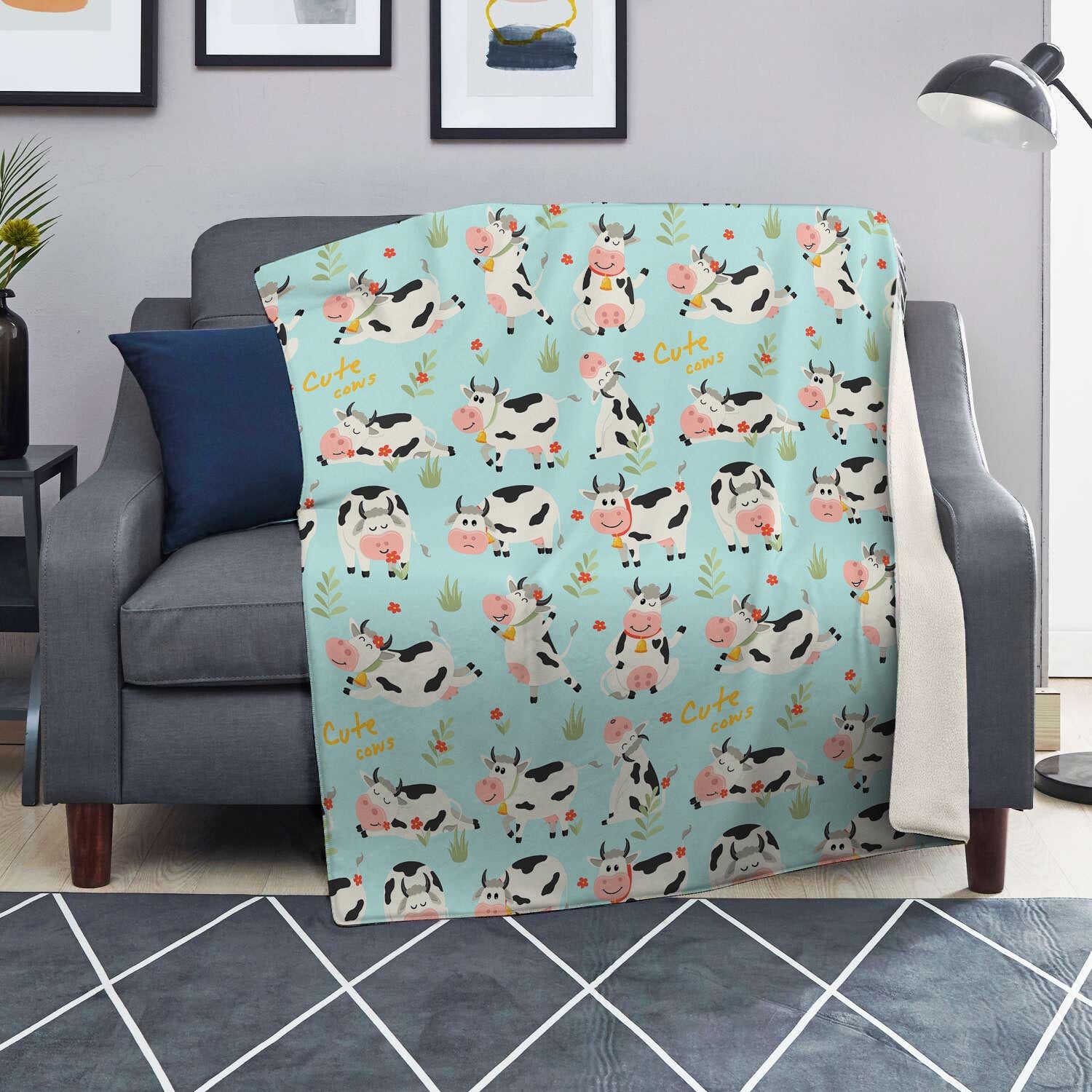 Cute Cow Print Blanket-grizzshop