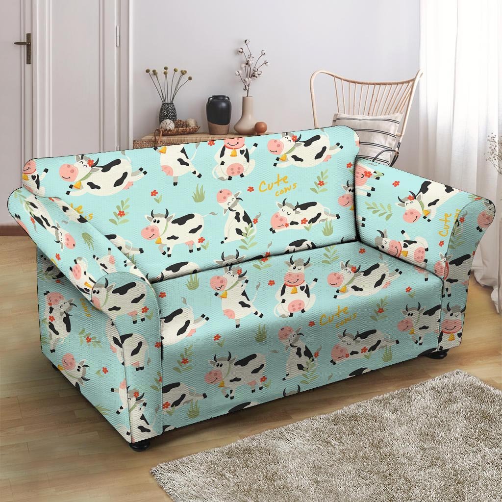 Cute Cow Print Loveseat Cover-grizzshop