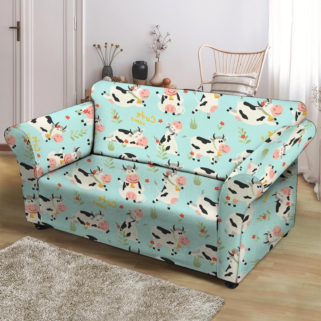 Cute Cow Print Loveseat Cover-grizzshop