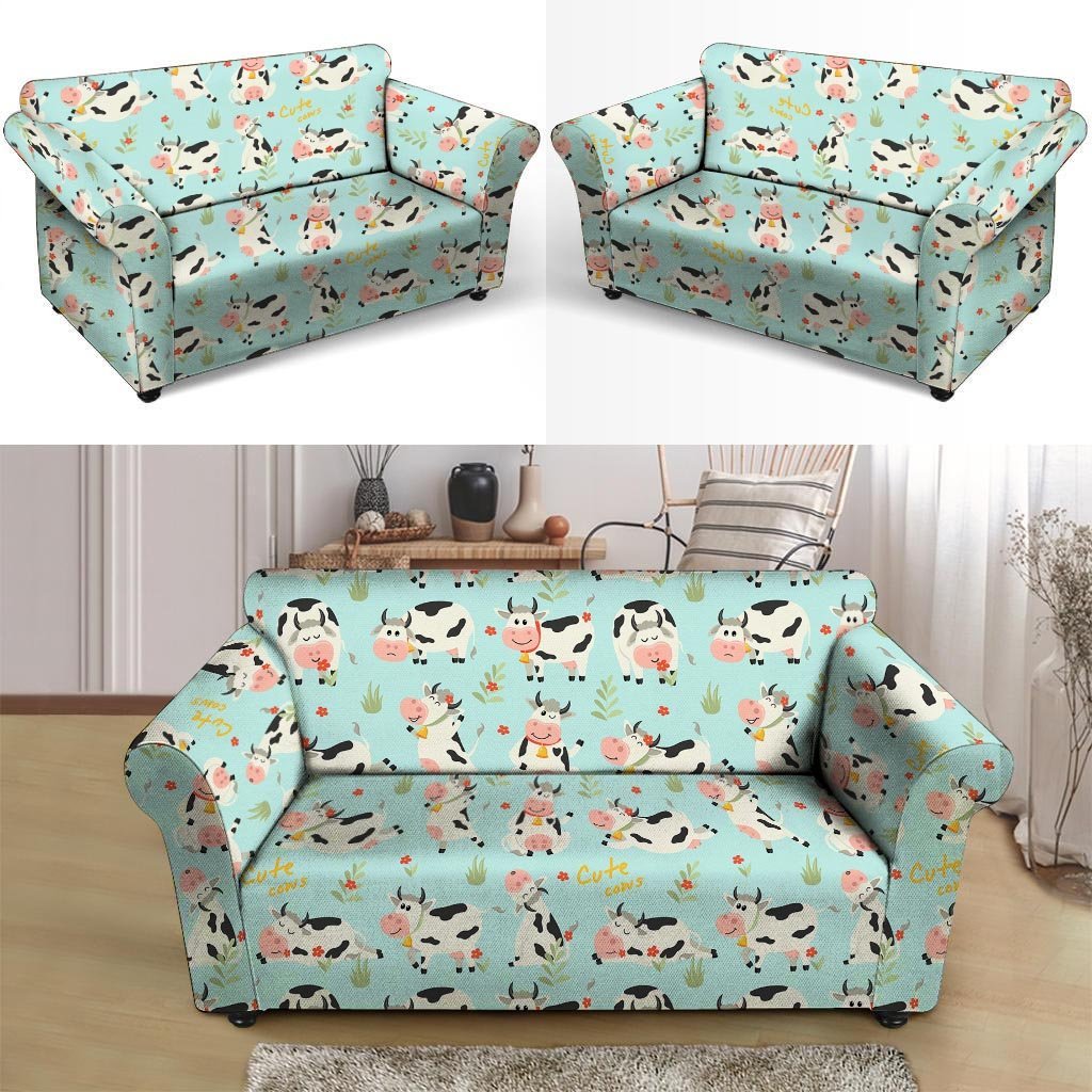 Cute Cow Print Loveseat Cover-grizzshop